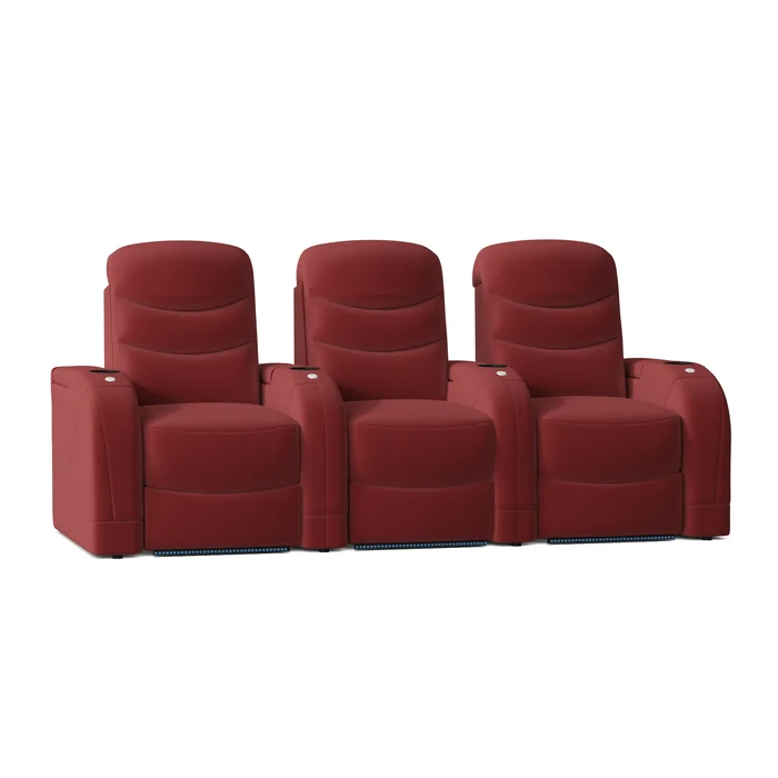 Stealth HR Series Upholstered Power Reclining Home Theater Seating with Cup Holder