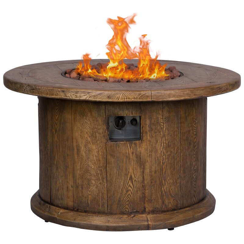 Siloam 24" H x 40" W Concrete Propane Outdoor Fire Pit Table