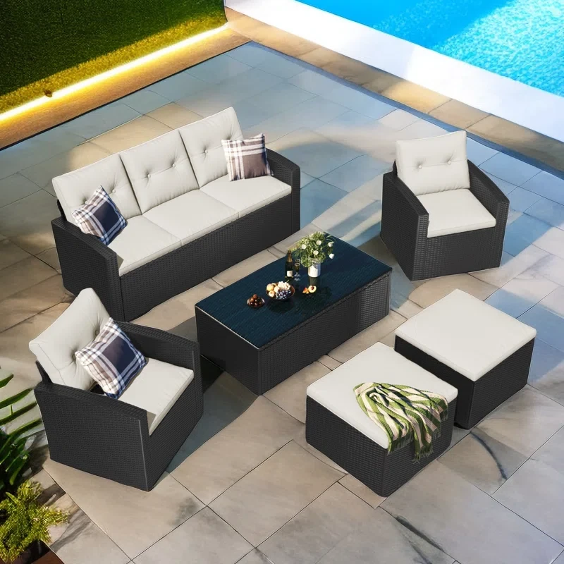 Caresse 7 - Person Outdoor Seating Group with Cushions