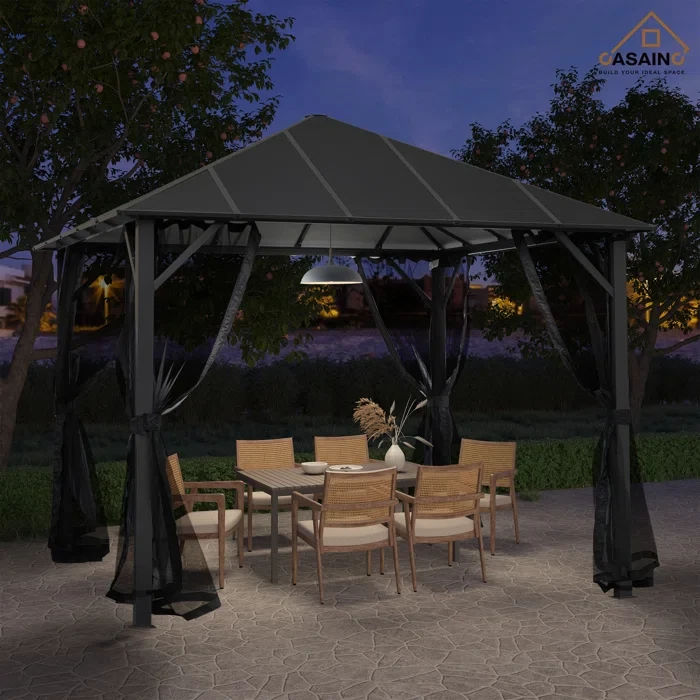 ToughRoof 10 Ft. W x 10 Ft. D Aluminum Patio Gazebo