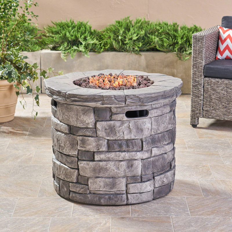 Cooksey 24" H x 30" W Concrete Propane Outdoor Fire Pit Table