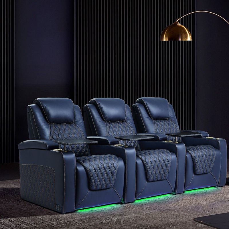 Leather Home Theater Seating with Cup Holder