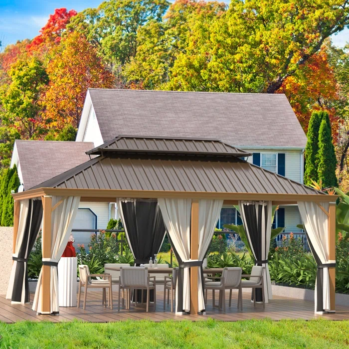 18 Ft. W x 12 Ft. D Aluminum Patio Gazebo