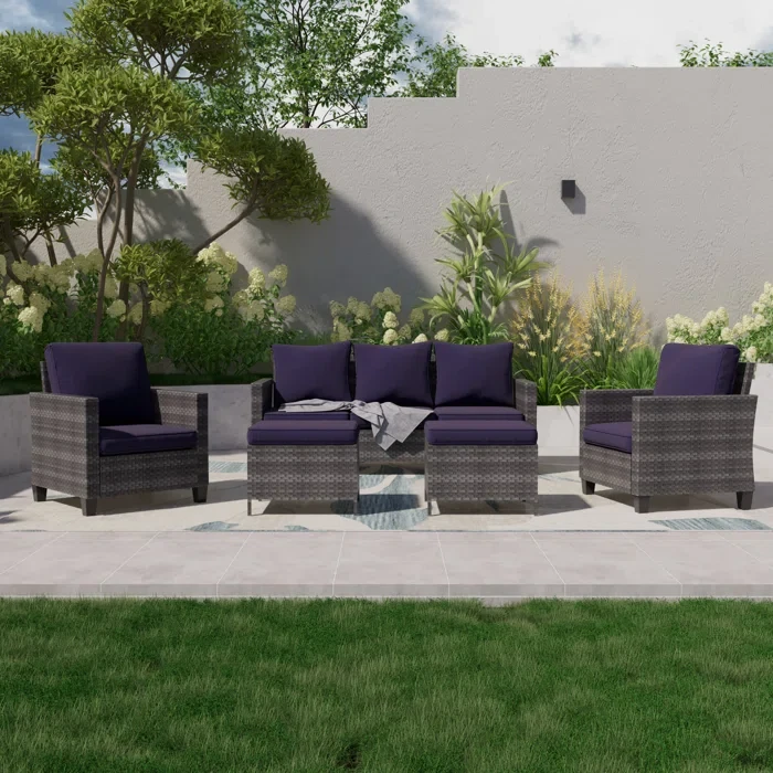 Aser 5 - Person Outdoor Seating Group with Cushions