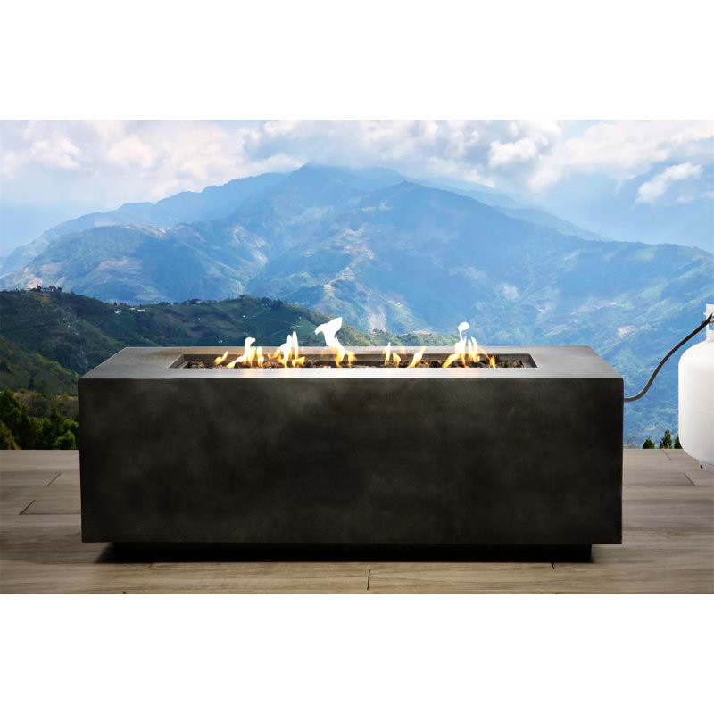 Concrete Propane Outdoor Fire Pit Table (Charcoal)