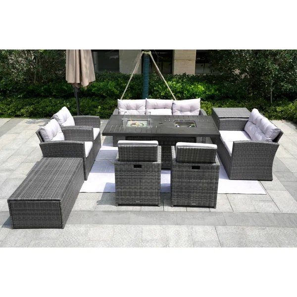 Aliaksey 9 - Person Outdoor Seating Group with Cushions