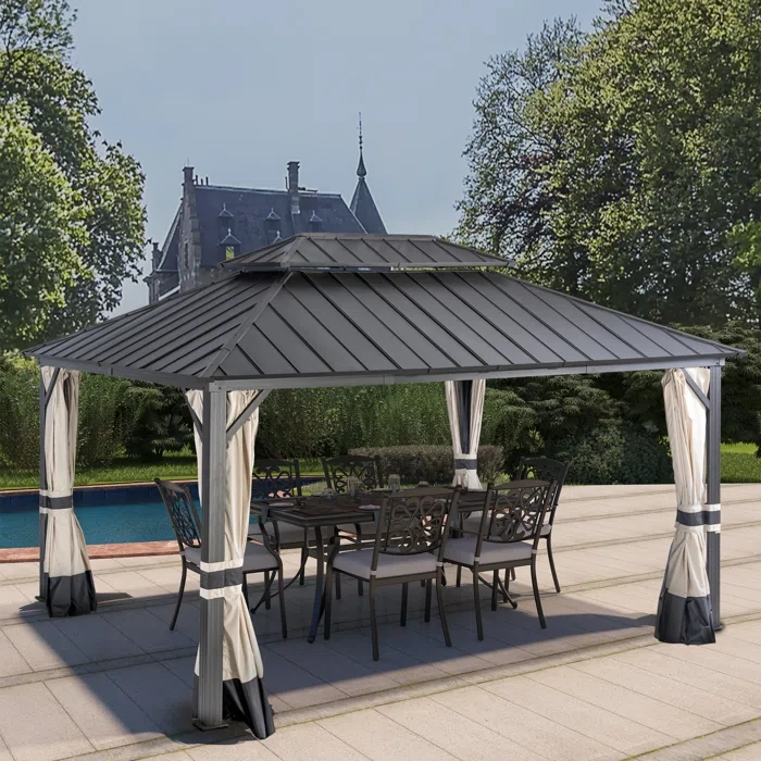 Lucio 12 Ft. W x 16 Ft. D Metal Patio Gazebo