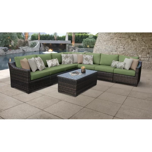 Aelwen 7 - Person Outdoor Seating Group with Cushions