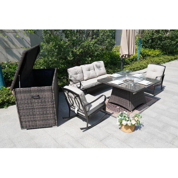 Amairany 5 - Person Outdoor Seating Group with Cushions