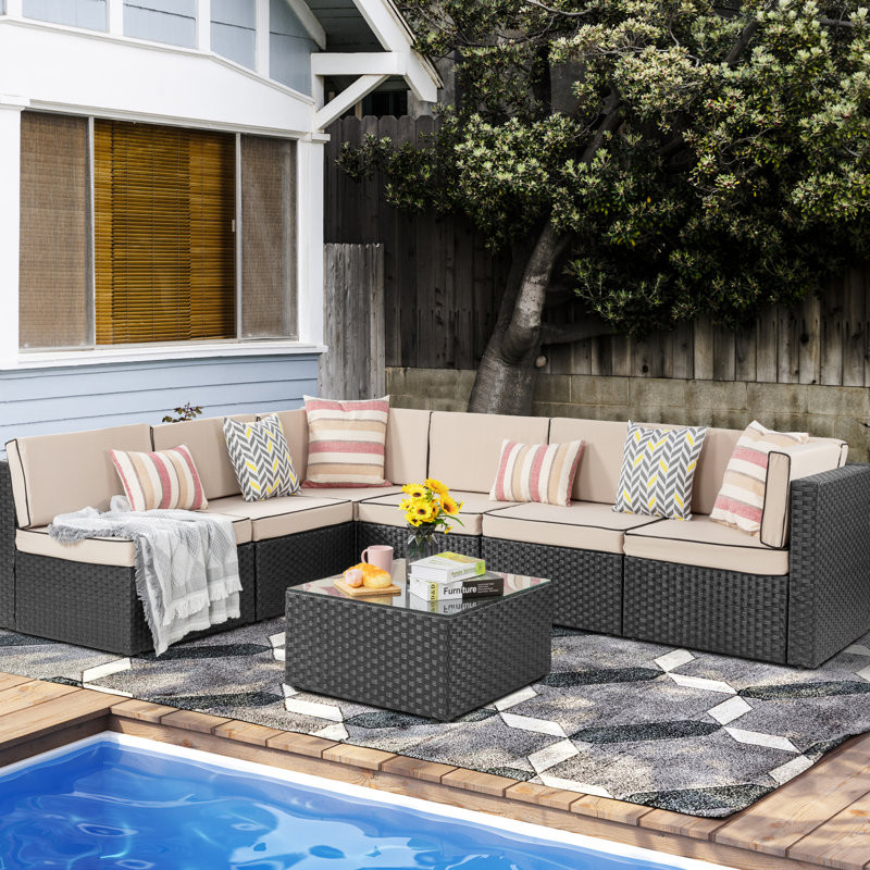 Knights 6 - Person Outdoor Seating Group with Cushions