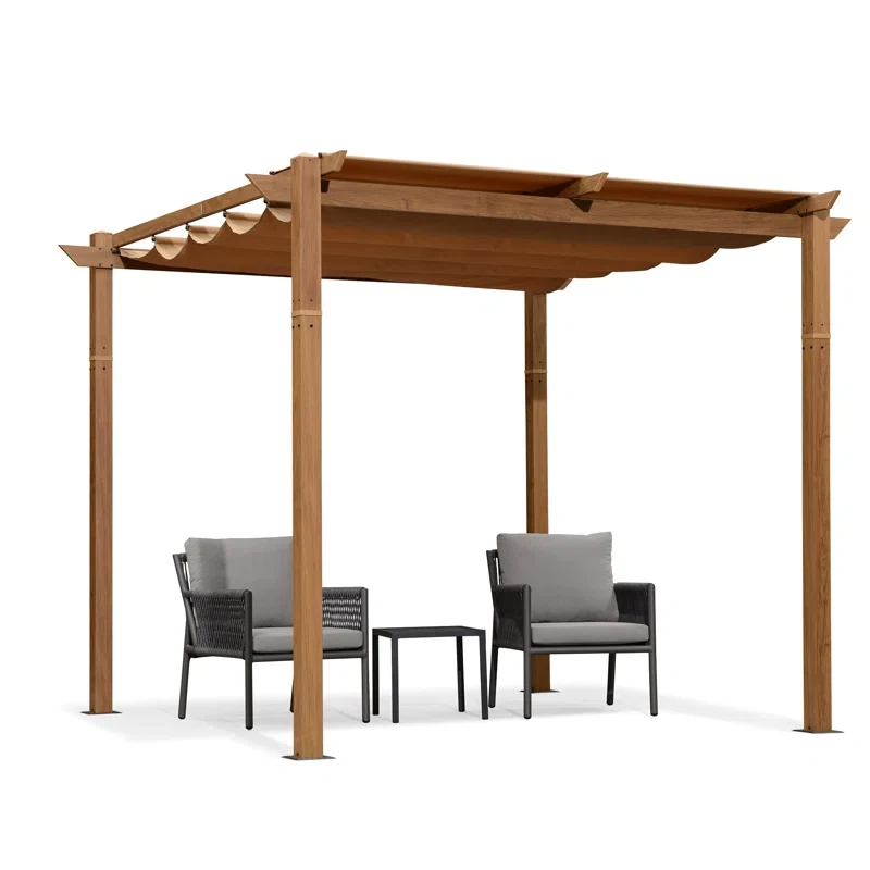 10 Ft. W x 10 Ft. D Aluminum Pergola with Canopy