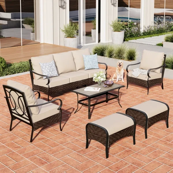 Arwand Outdoor Patio Conversation Set with Cushions