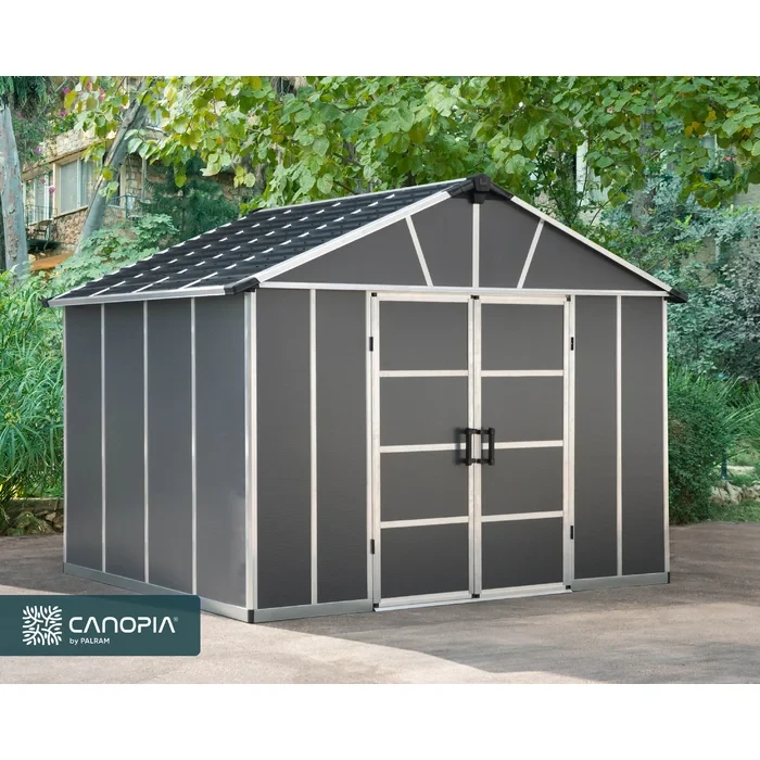 99"H x 131"W x 107"D Yukon 11 ft. W Plastic Storage Shed