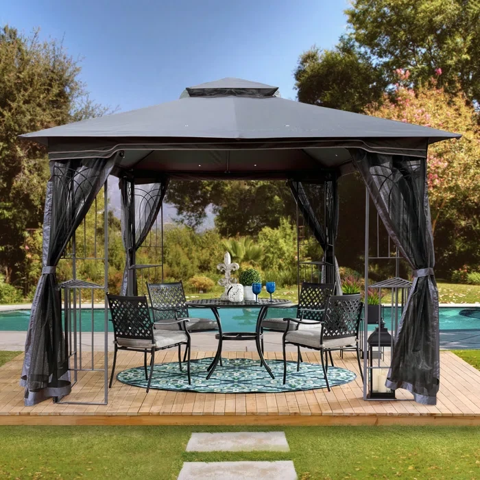 10 Ft. W x 10 Ft. D Steel Patio Gazebo