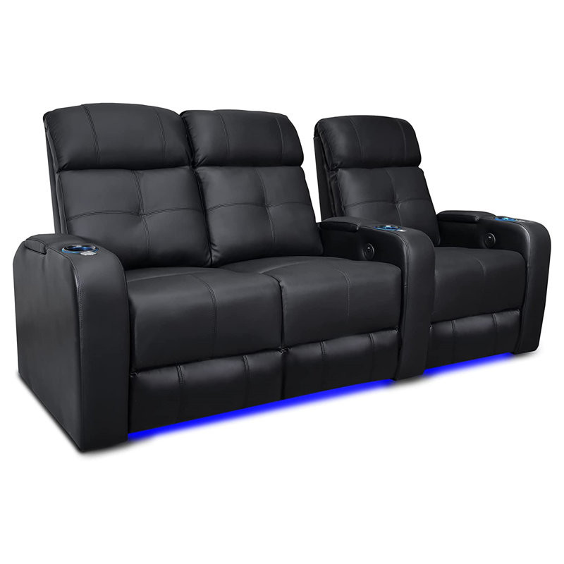 Sehin Leather Home Theater Seating with Cup Holder