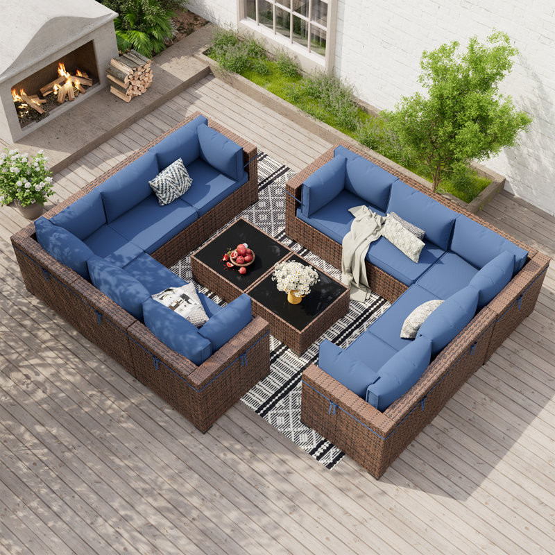 Treyshun 10 - Person Outdoor Seating Group with Cushions