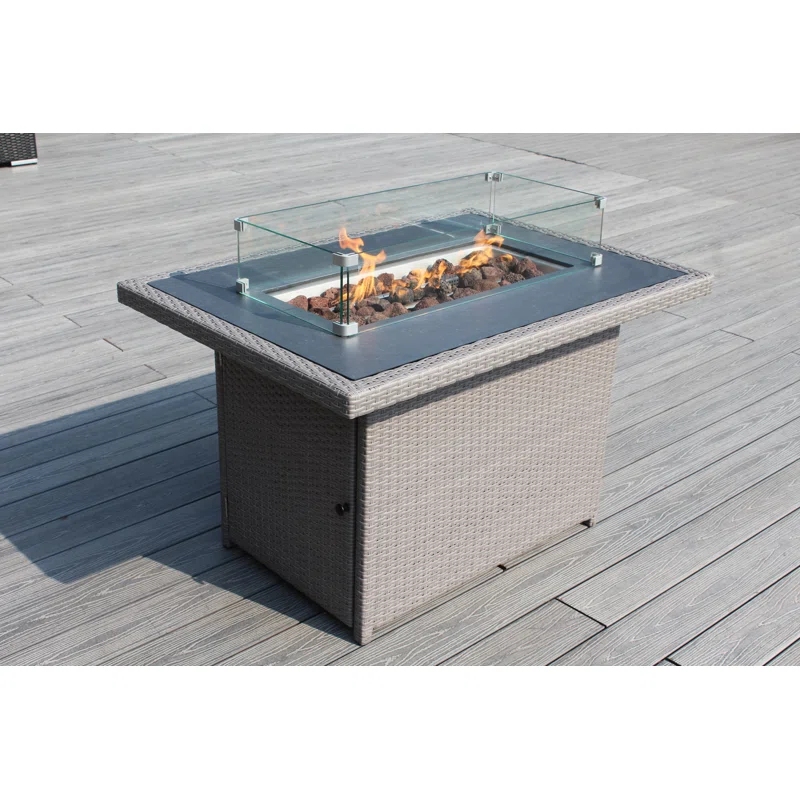 Anastaisha 30'' H x 42'' W Propane Outdoor Fire Pit Table