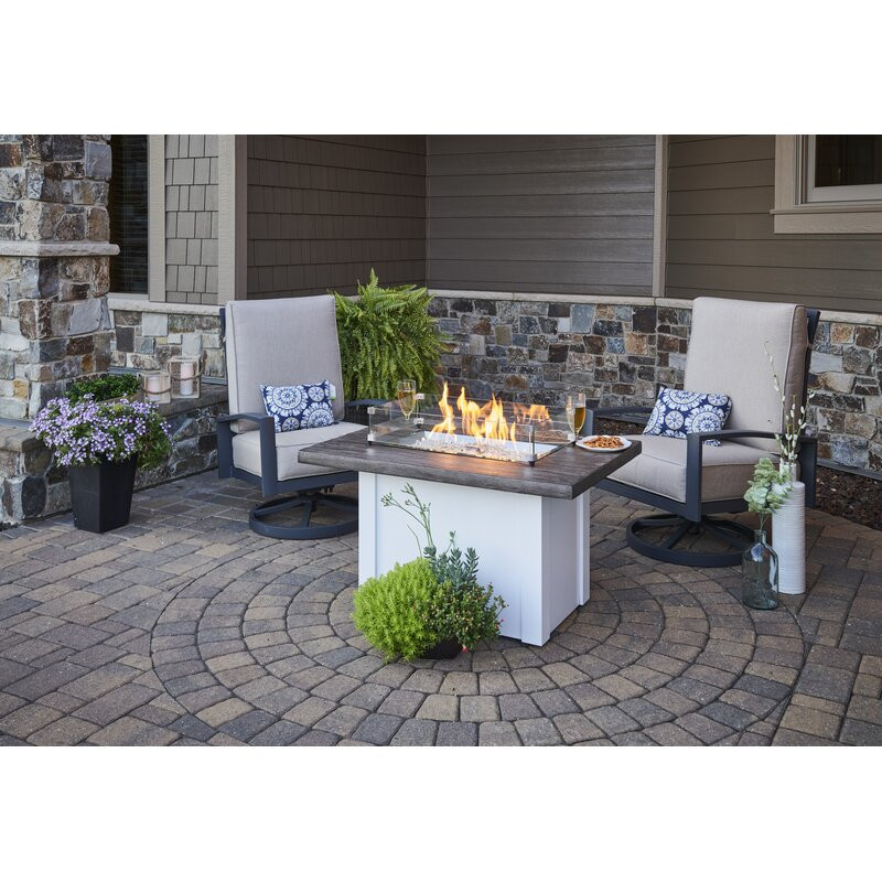 Stone Grey Havenwood Rectangular Gas Fire Pit Table