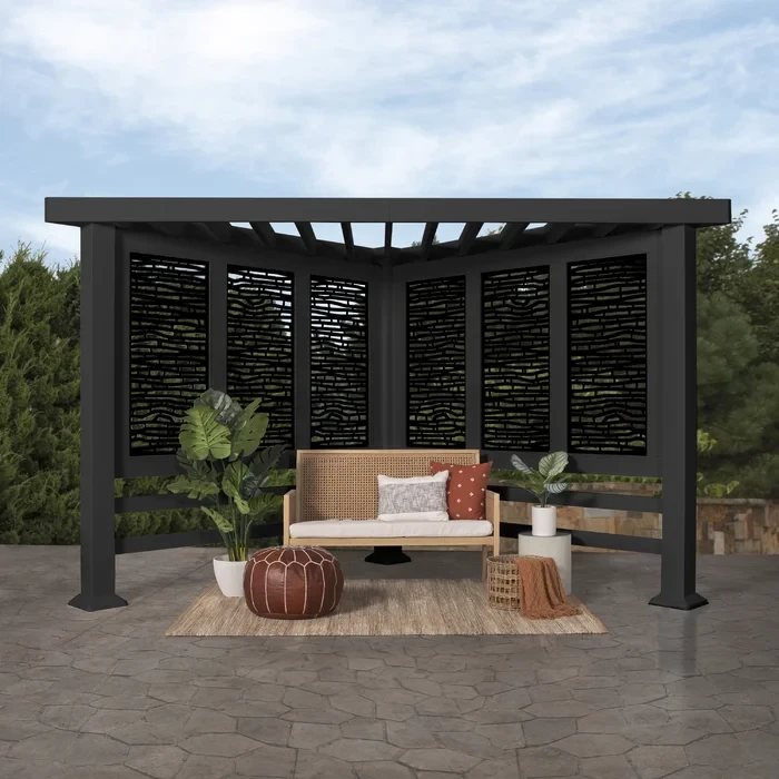 Backyard Discovery Glenview Modern Metal Steel Pergola with Canopy