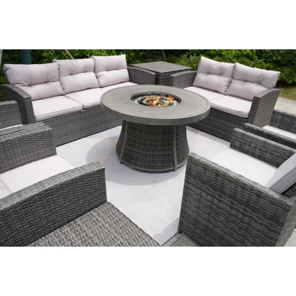 Areefa 9 - Person Outdoor Seating Group with Cushions