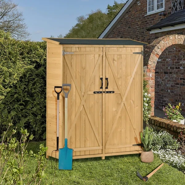 5 ft. W x 2 ft. D Solid Wood Vertical Storage Shed