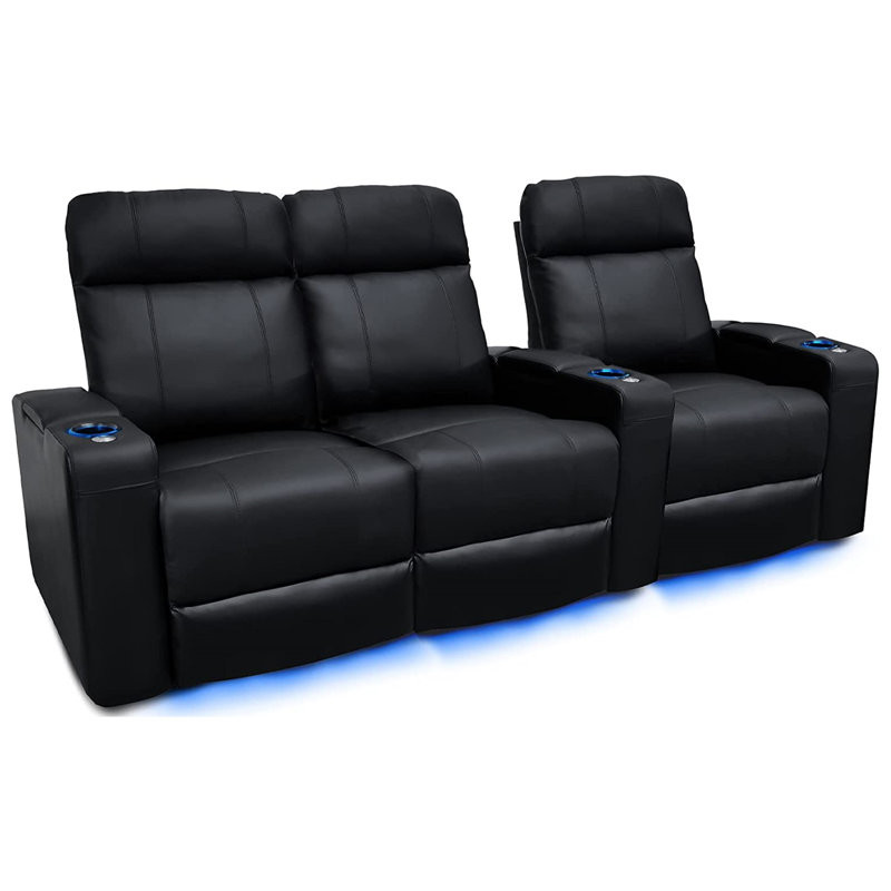 Leather Home Theater Seating with Cup Holder