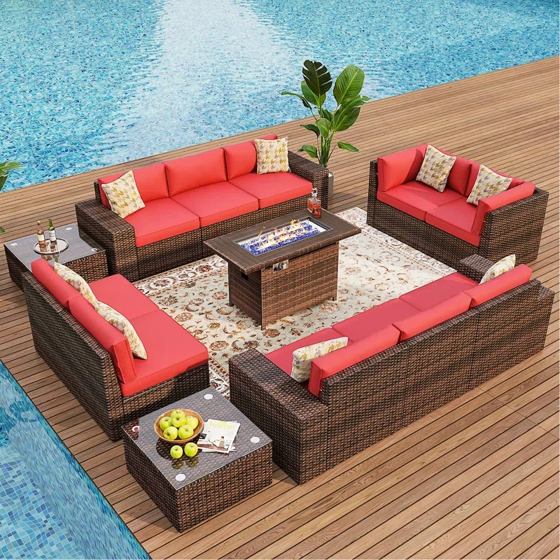 Lekeysha 10 - Person Outdoor Seating Group with Cushions