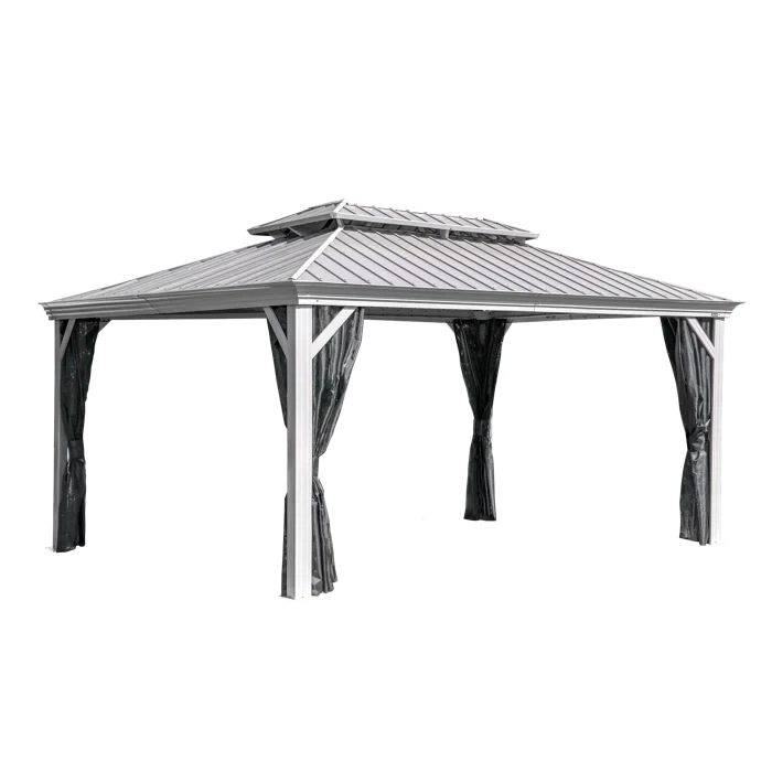 Monaco 142.91 ft x 166.54 ft Champagne Aluminum Patio Gazebo