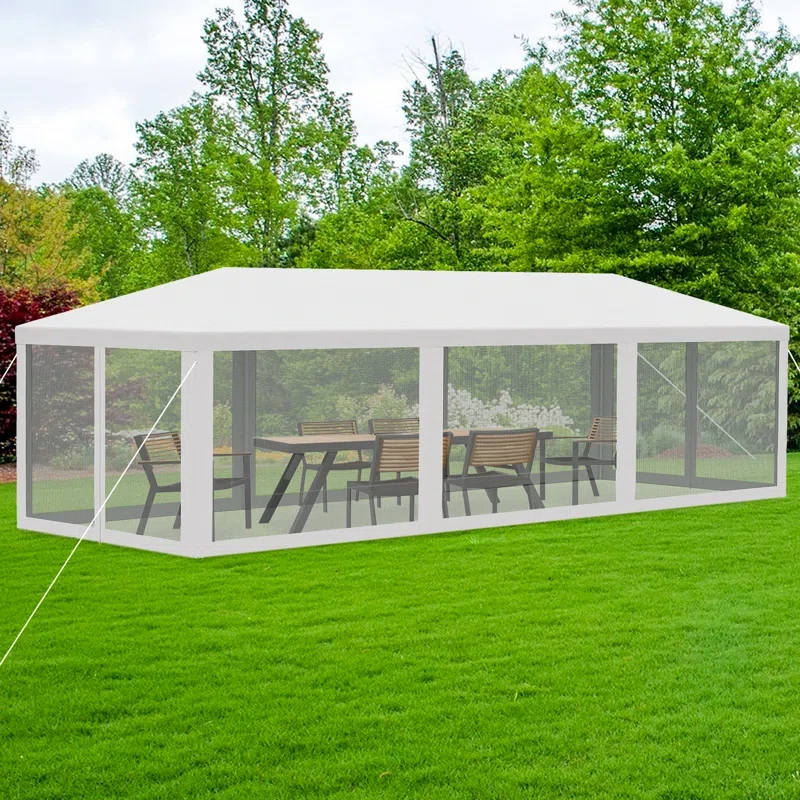 Outdoor Party Tent Canopy With 8 Removable Mesh Sidewalls And Zipper Doors, Steel Frame, Canopy Tent Weather-resistant Gazebo For Events