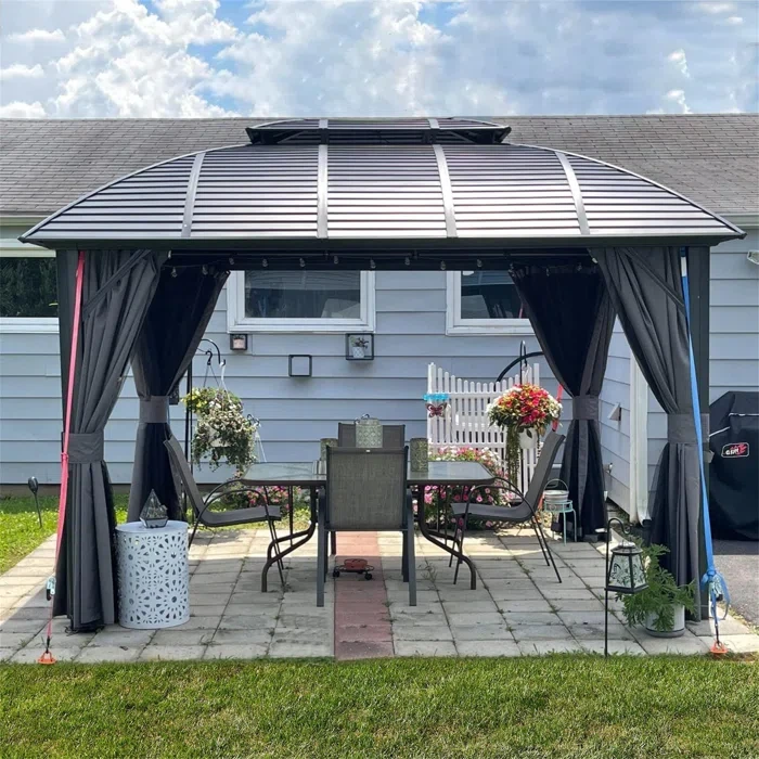 Lucio  Aluminum Patio Gazebo 12 Ft. W x 10 Ft. D