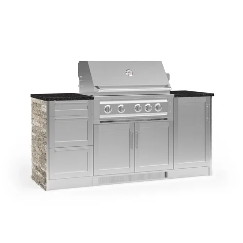 Outdoor Kitchen Signature Series 8 Piece Cabinet Set with 36 in. Natural Gas Platinum Grill