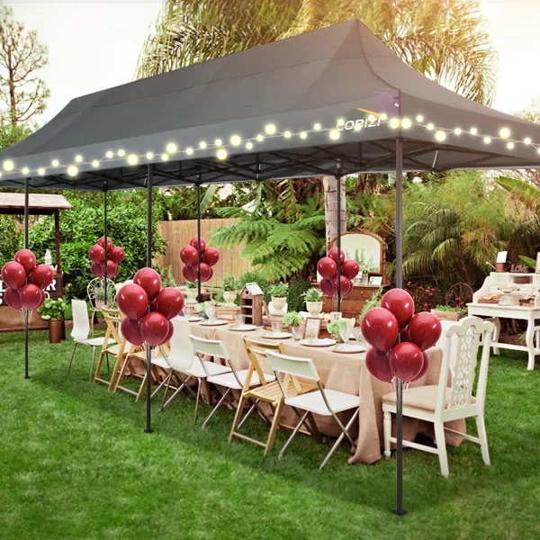 30 Ft. W x 10 Ft. D Metal Pop-up Canopy