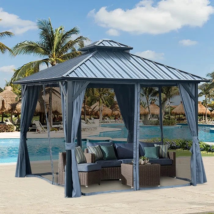 10 Ft. W x 10 Ft. D Aluminum Vault Gazebo