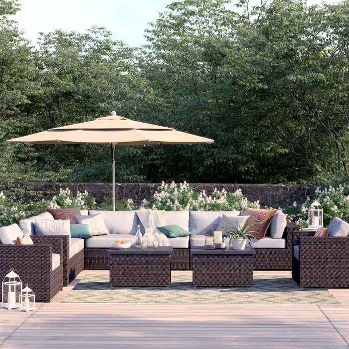 Anishia 8 - Person Outdoor Seating Group with Cushions