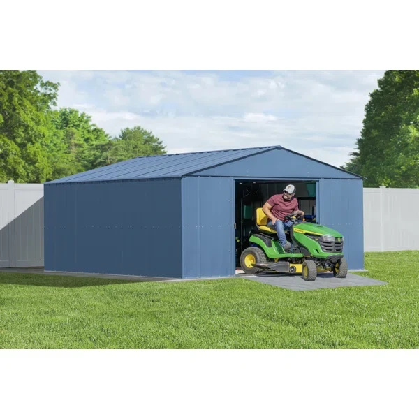 14 ft. W x 14 ft. D Galvanized Steel Storage Shed