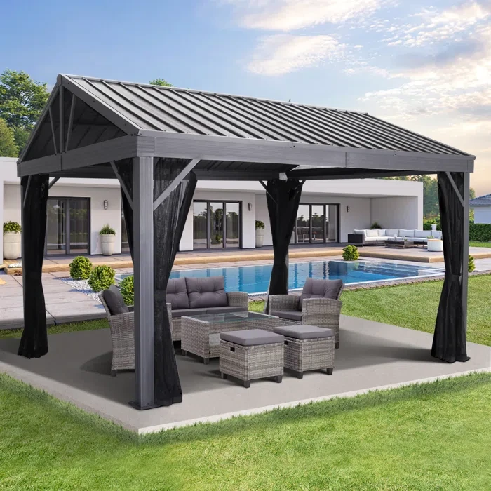 13 Ft. W x 10 Ft. D Aluminum Patio Gazebo