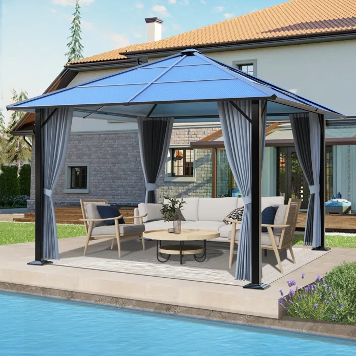 10 Ft. W x 10 Ft. D Steel Patio Gazebo