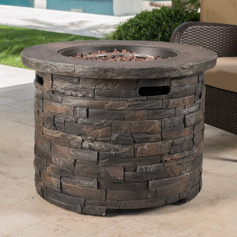 Altair 24" H x 34.5" W Light Weight Concrete Propane Outdoor Fire Pit