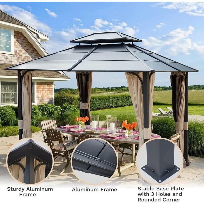 10'' X 12'' Hardtop Iron Gazebo