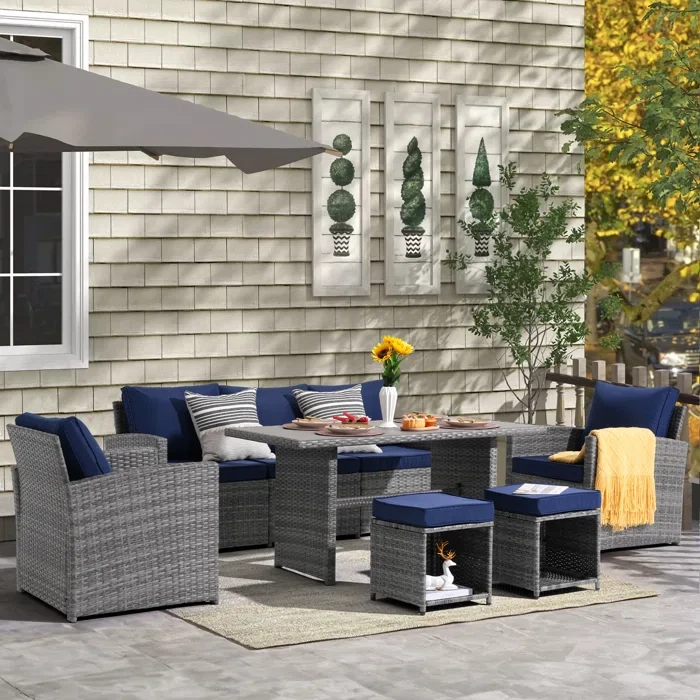 Atvars 7 - Person Outdoor Seating Group With Cushions