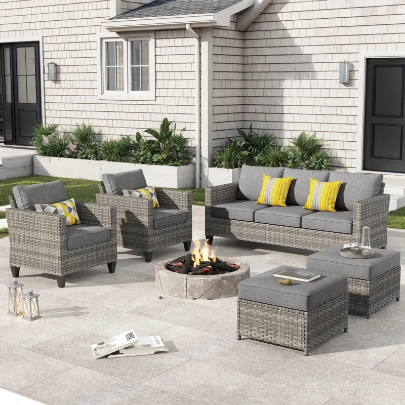 Viani 7 - Person Outdoor Seating Group with Cushions