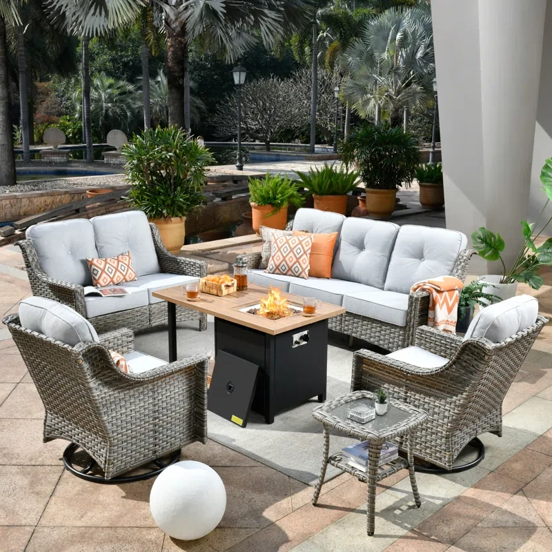 Daliya 7 - Person Outdoor Seating Group with Cushions