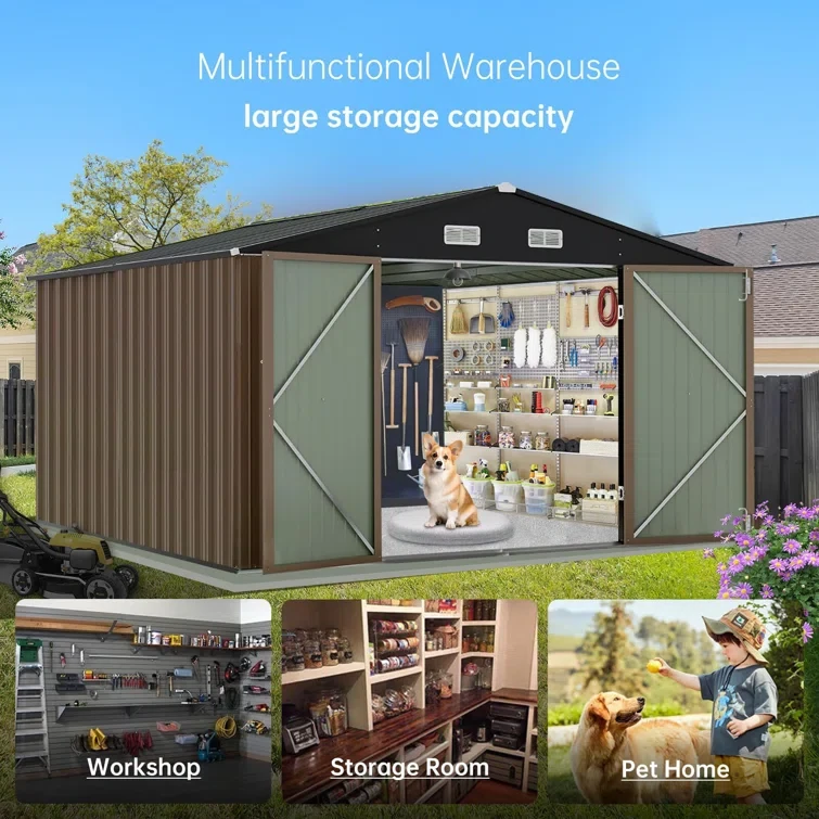 7 ft. W x 12 ft. D Metal Storage Shed