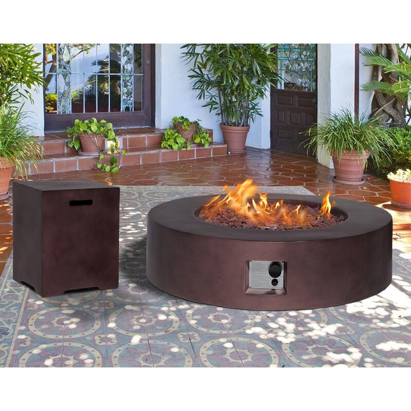 Damian Concrete Propane Fire Pit Table