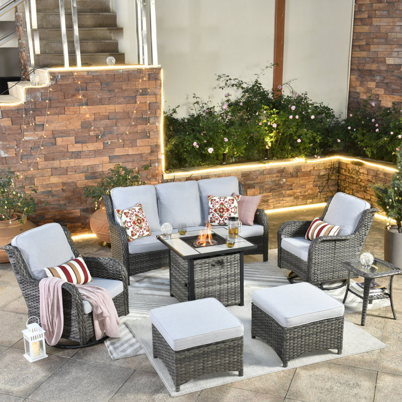 Allcot 7 - Person Outdoor Seating Group with Cushions