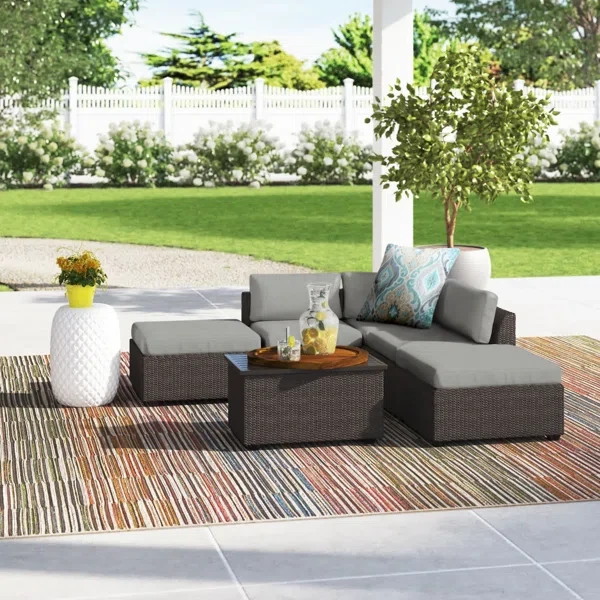 Anishia 4 - Person Outdoor Seating Group with Cushions