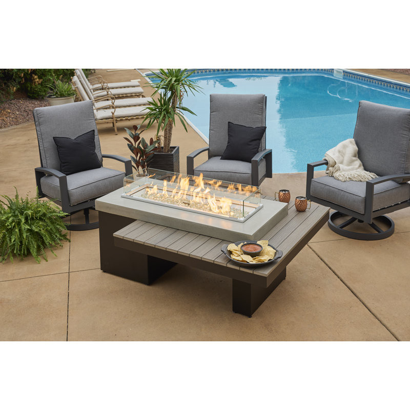 Uptown Coastal Grey Gas Fire Pit Table. Propane With Natural Gas Conversion Kit.