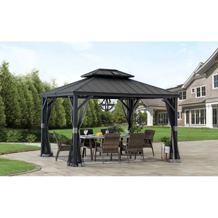 Sunjoy Merston 10 ft. x 12 ft. Solar Powered Hardtop Gazebo