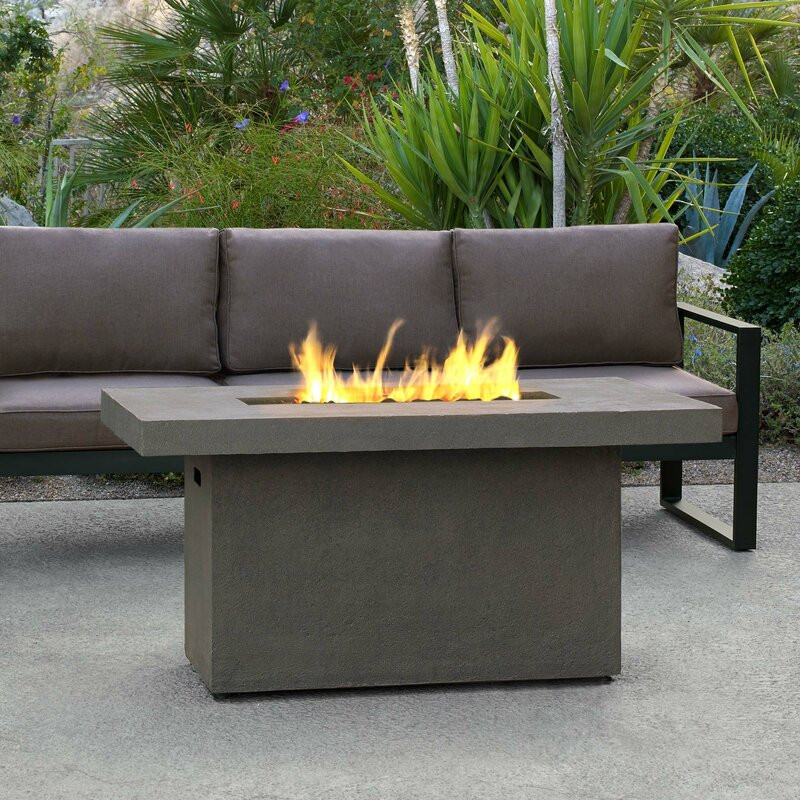 Ventura Rectangle Chat Height Gas Fire Table by Real Flame