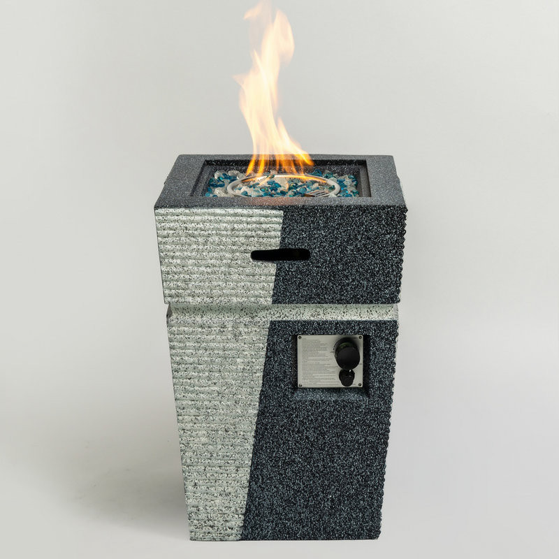 Outdoor Concrete Fire Pit Column Propane Fire Pit Patio Gas Fire Pit